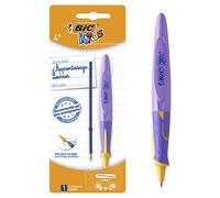 BIC Kids Twist System Stylo-Bille d'Apprentissage Ergonomique Pointe Moyenne (1,0 mm) - Encre Bleu - Blister de 1 + 1 Recharge - Coloris aléatoire - 2 Unité