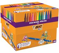 BIC Kids Visa Feutres de Coloriage à Pointe Fine, Lavables, Encre à base d'eau - Couleurs Assorties, Classpack de 288