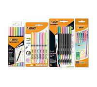 BIC Kit d’écriture Pastel avec Feutres double pointe, Porte-mines, Surligneurs et Feutres d'écriture - Corps et Encres Pastel Assortis, Pack de 23