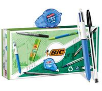 BIC Kit d’Écriture Personnel Durable Maison et Bureau - 3 Stylos-Bille, 1 Crayon à Papier, 1 Porte-Mines, 1 Marqueur Permanent, 1 Ruban Correcteur + 1 Recharge, 1 Tube de Colle