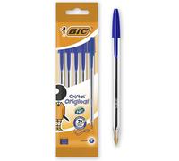 BIC LOT 15 PAQUETS DE 5 SOIT 75 STYLOS BILLE CRISTAL BLEU NEUF