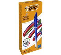 Bic Lot De 12 Stylo-Billes Rétractable 4 Colours Smooth Gradient S Bleu Foncé