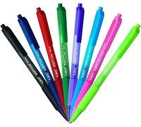 Bic Lot de 12 stylos à bille rétractables doux au toucher, pointe moyenne (1 mm), couleurs assorties