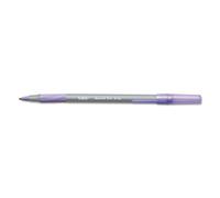 BIC - Lot de 12 stylos à bille Round Stic Grip Xtra Comfort, pointe moyenne (1,2 mm), encre violette - GSMG11PE