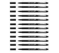 Bic Lot De 12 Stylos Feutre Fineliner Intensity Pointe Bagu¿E Métal Fine 0,4mm Noir