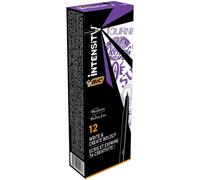 Bic Lot De 12 Stylos Feutre Fineliner Intensity Pointe Baguée Métal Fine 0,4mm Violet
