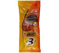 BIC Lot de 3 Pochettes de 4 Rasoirs N°3 Sensitive (3 lames ) + Bande lubrifiante