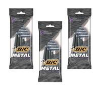 Bic Lot De 3 Pochettes De 5 Rasoirs Metal 1 Lame Pour Barbes Difficles