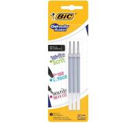 BIC Recharges stylo Gel-ocity Illusion – Gel effaçable, Pointe moyenne 0,7 mm, Noir, Blister de 3