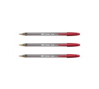Bic Lot De 3 Stylos À Bille Cristal Pointe Large 1,6mm Rouge
