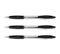 Bic Lot De 3 Stylos Bille R¿Tractable Atlantis Classic Pointe Moyenne 1 Mm Noir