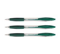 Bic Lot De 3 Stylos Bille Rétractable Atlantis Classic Pointe Moyenne 1 Mm Vert