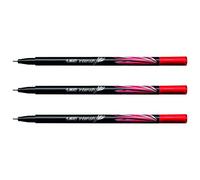 Bic Stylo Feutre Intensity, Baguée Métal, Pointe Ultra Fine 0,4 Mm, Coloris Rouge