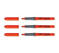 BIC Lot de 3 Surligneurs HIGHLIGHTER GRIP Pte Biseau Moyenne Orange