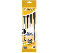 BIC® - Lot de 4 Stylos à bille Cristal® Original - Encre noire