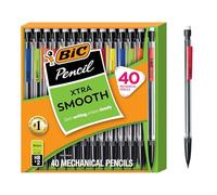 Bic Lot de 40 crayons mécaniques, corps noir avec clips multicolores
