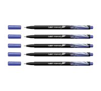 Bic Lot De 5 Stylos Feutre Fineliner Intensity Pointe Bagu¿E Métal Fine 0,4mm Bleu