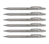 BIC Lot de 6 Portes mines rechargeable CRITERIUM Luxe Silver HB 2 mm