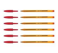 BIC Lot de 6 Stylos bille CRISTAL FINE Pointe Fine rouge