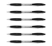 Bic Lot De 6 Stylos Bille R¿Tractable Atlantis Classic Pointe Moyenne 1 Mm Noir