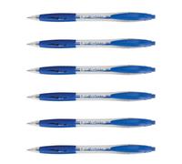 Bic Lot De 6 Stylos Bille Rétractable Atlantis Classic Pointe Moyenne 1 Mm Bleu