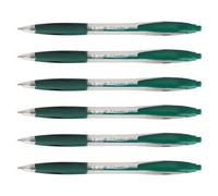 Bic Lot De 6 Stylos Bille Rétractable Atlantis Classic Pointe Moyenne 1 Mm Vert