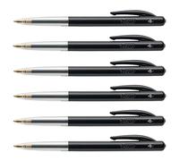BIC Lot de 6 Stylos bille Rétractable M10 CLIC medium pointe moyenne 1 mm noire