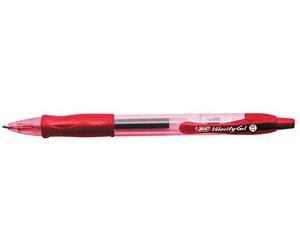 BIC Lot de 6 Stylos Roller Rétractable VELOCITY GEL Pte Moy. 0,7mm Rouge
