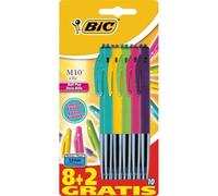 Bic - M10 Clic Standard Fashion - Stylo-Bille - Noir / Bleu / Rouge / Vert / Rose / Violet / Vert / Turquoise