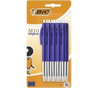 Bic M10 Stylo à bille Clic Pointe moyenne Bleu Lot de 10 (Import Royaume Uni)