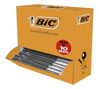 BIC Stylos-bille rétractables M10 Original – Pointe moyenne (1,0 mm) – Encre noire – Boîte 90+10