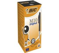 BIC M10 Original Stylos-Bille Rétractables Pointe Moyenne (1,0 mm) - Noir, Boîte de 50