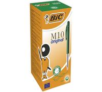 BIC Lot de 3 Stylos bille M10 CLIC Medium Pointe Moyenne 1 mm Encre Verte