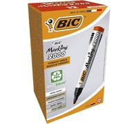 BIC Marking 2000 ECOlutions Marqueurs Permanents à Pointe Conique Moyenne - Rouge, Boîte de 12