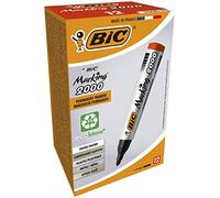BIC Marking 2000 ECOlutions Marqueurs Permanents à Pointe Conique Moyenne - Rouge, Boîte de 12