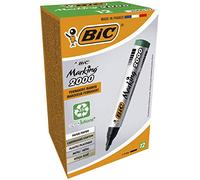 BIC Marking 2000 ECOlutions Marqueurs Permanents à Pointe Conique Moyenne - Vert, Boîte de 12