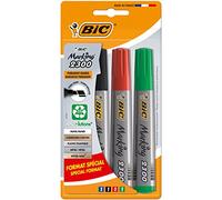 BIC Marking 2300 ECOlutions Marqueurs Permanents à Pointe Moyenne Biseautée - Couleurs Assorties, Blister Format Spécial de 4