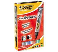Bic Marking 820911 Lot de 4 marqueurs permanents à pointe ogive Largeur de trait 1,7 mm