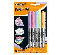 BIC Marking Colore Assortis Intense ou Pastel X5, Couleurs Pastel, Pack de 5