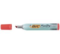 BIC Marking Onyx 1591 - Marqueur permanent corps métal de double capacité, Pointe biseautée largeur de trait 2,7 à 6,2 mm - Rouge