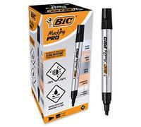 BIC Marking Pro Marqueurs Permanents à Pointe Biseautée Moyenne - Noir, Boîte de 12