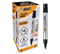 BIC Marking Pro Marqueurs Permanents à Pointe Conique Moyenne - Noir, Boîte de 12