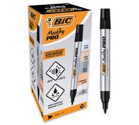 BIC Marking Pro Permanent Markers Medium Bullet Tip - Black, Box of 12 Caja de 1