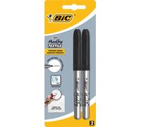 Bic Marquage Marquage textile pack de 2 marqueurs permanents pour le linge - pointe ultra fine 0,9mm - lave jusqu'à 90° - encre à base d'alcool - couleur noire