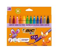 BIC Feutres de coloriage Kid Couleurs XL Jumbo Multicolore – Lot de 12