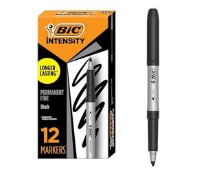 BIC - Marqueur permanent de poche, Noir, Pointe fine de précision, Stylo marqueur, 205478031