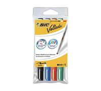 BIC Velleda 1741 Feutres pour Tableau Blanc Effaçables à Sec Pointe Conique Moyenne - Couleurs Assorties, Pochette de 4
