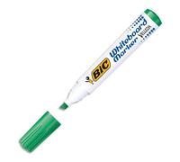 BIC Velleda 1751 ECOlutions Feutres pour Tableau Blanc Effaçables à Sec à Pointe Moyenne Biseautée - Vert, Boîte de 12