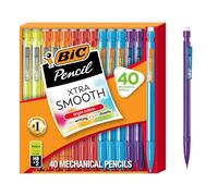 Bic Mechanical Pencils, Xtra Smooth, Bright Edition (Darker Colors, Erases Cleanly), 40-Count