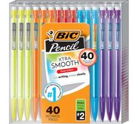 Bic Mechanical Pencils, Xtra Smooth, Bright Edition (Darker Colors, Erases Cleanly), 40-Count